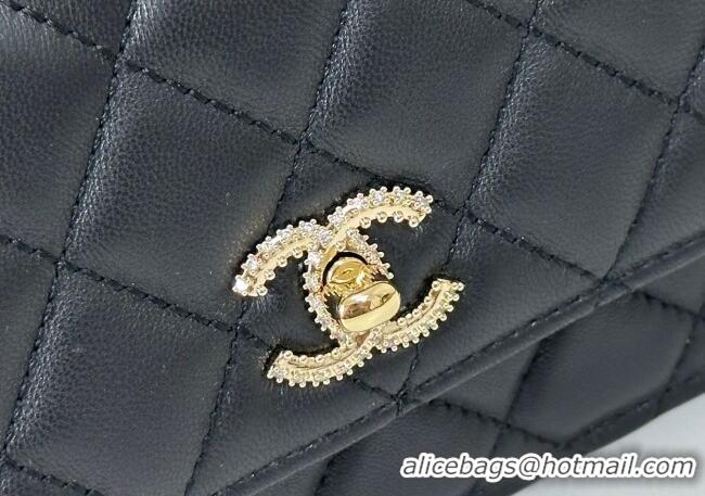 Best Price Chanel Lambskin Clutch with Chain and Top Handle AP4831 Black 2025