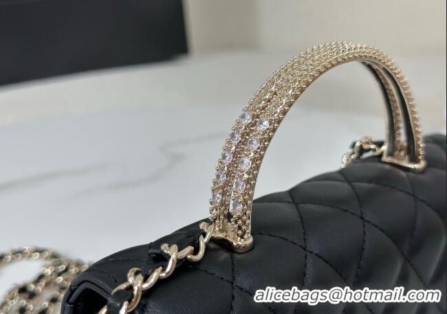 Best Price Chanel Lambskin Clutch with Chain and Top Handle AP4831 Black 2025