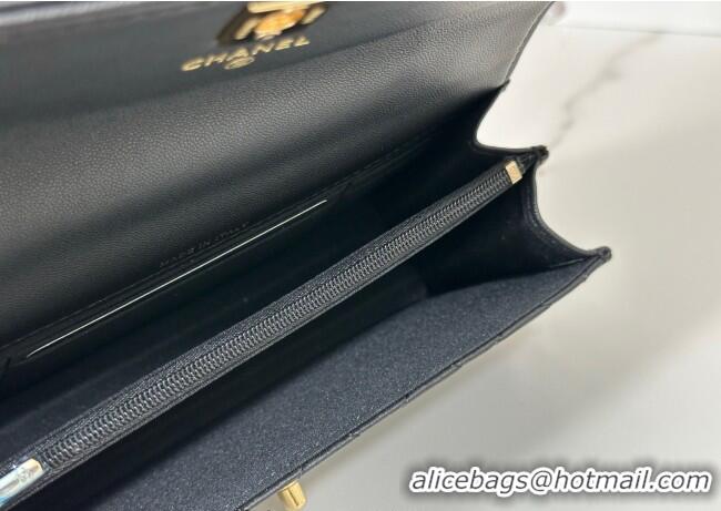 Best Price Chanel Lambskin Clutch with Chain and Top Handle AP4831 Black 2025
