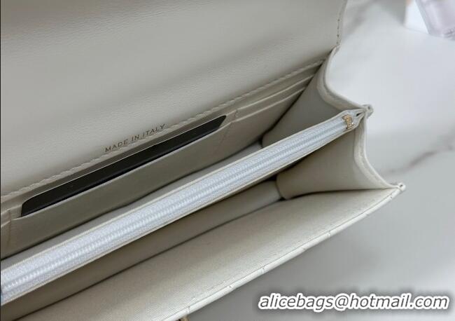 Modern Classic Chanel Lambskin Clutch with Chain and Top Handle Bag AP4831 White 2025