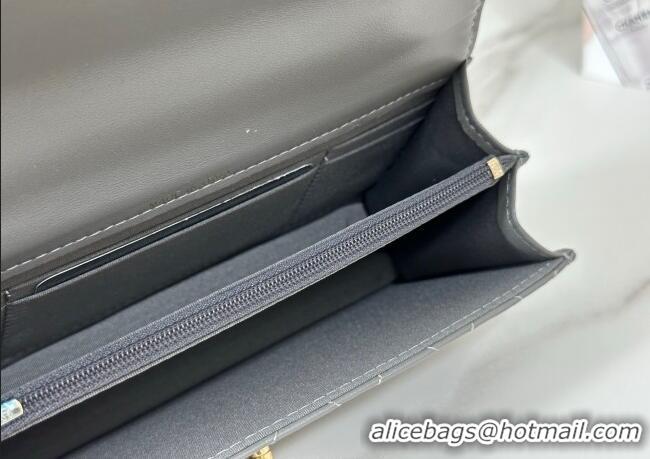 Best Cheap Chanel Lambskin Clutch with Chain and Top Handle Bag AP4831 Dark Grey 2025