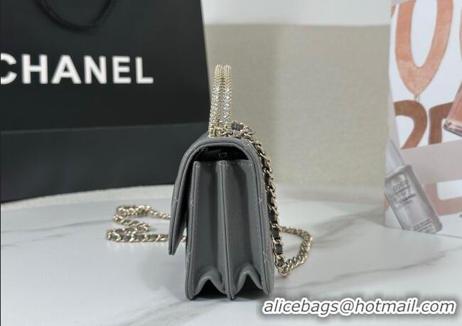 Best Cheap Chanel Lambskin Clutch with Chain and Top Handle Bag AP4831 Dark Grey 2025