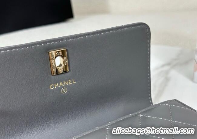 Best Cheap Chanel Lambskin Clutch with Chain and Top Handle Bag AP4831 Dark Grey 2025