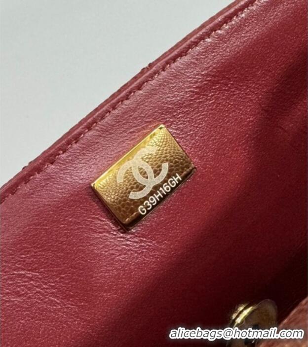 Best Price Chanel Grained Calfskin Classic Mini Flap Bag A01116 Burgundy/Silver 2025