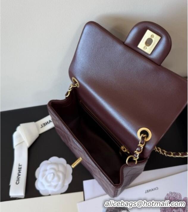 New Style Chanel Lambskin Mini Flap Bag with Metal Ball AS1786 Dark Burgundy 2025