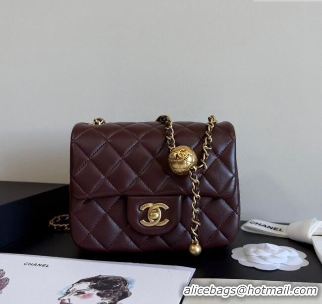 New Style Chanel Lambskin Mini Flap Bag with Metal Ball AS1786 Dark Burgundy 2025