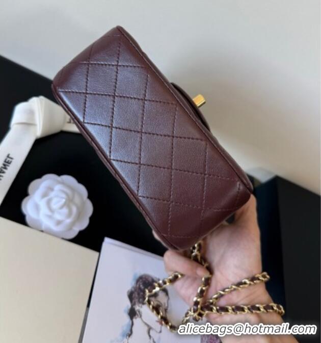 New Style Chanel Lambskin Mini Flap Bag with Metal Ball AS1786 Dark Burgundy 2025