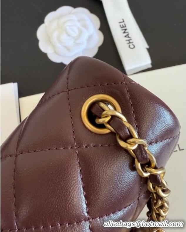 New Style Chanel Lambskin Mini Flap Bag with Metal Ball AS1786 Dark Burgundy 2025