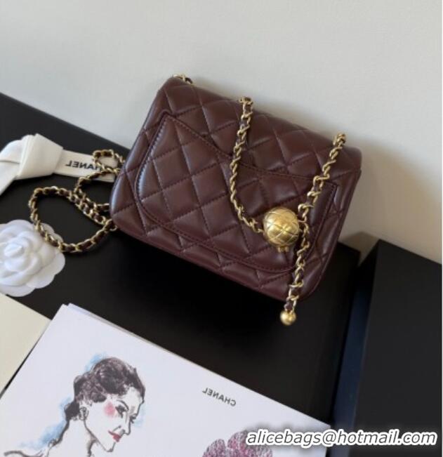 New Style Chanel Lambskin Mini Flap Bag with Metal Ball AS1786 Dark Burgundy 2025