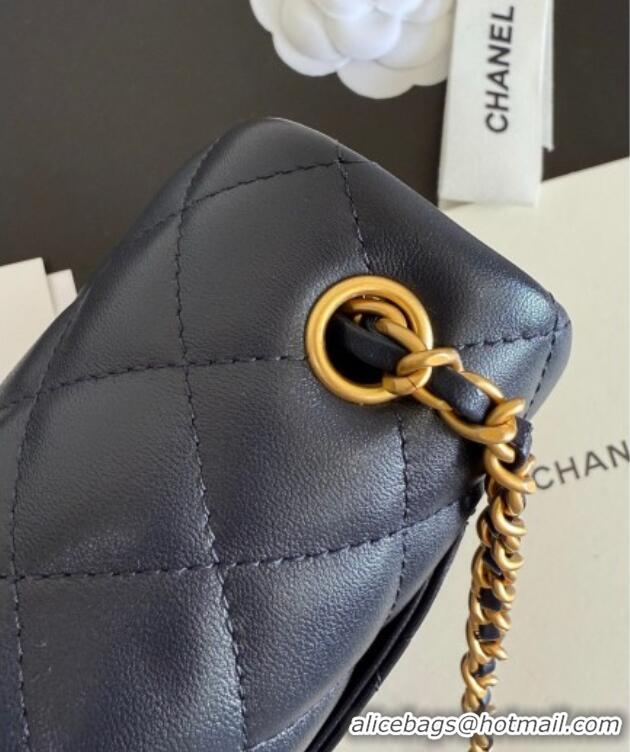 Buy Discount Chanel Lambskin Leather Small Flap Bag with Metal Ball AS1787 Dark Blue 2025