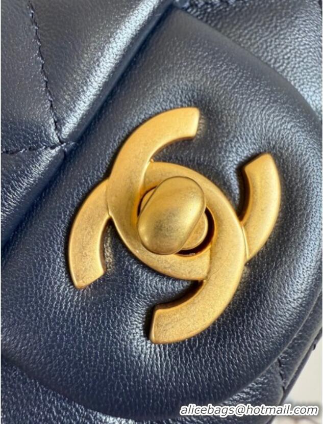 Buy Discount Chanel Lambskin Leather Small Flap Bag with Metal Ball AS1787 Dark Blue 2025