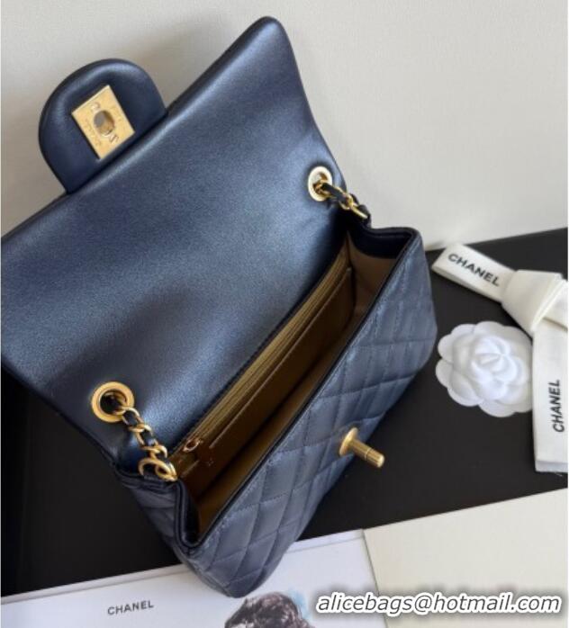 Buy Discount Chanel Lambskin Leather Small Flap Bag with Metal Ball AS1787 Dark Blue 2025