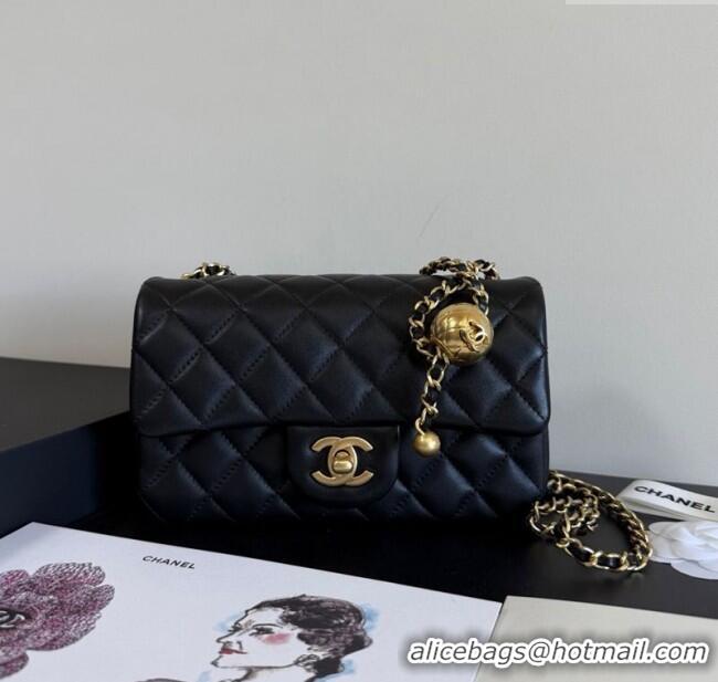 Good Quality Chanel Lambskin Small Flap Bag with Metal Ball AS1787 Black 2025 New Style