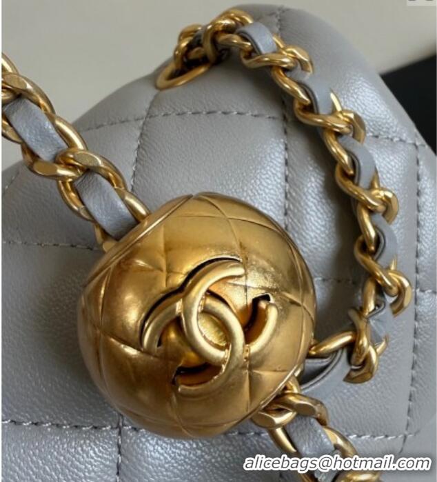 Good Taste Chanel Lambskin Small Flap Bag with Metal Ball AS1787 Grey 2025 New Style