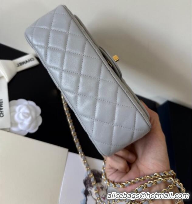 Good Taste Chanel Lambskin Small Flap Bag with Metal Ball AS1787 Grey 2025 New Style