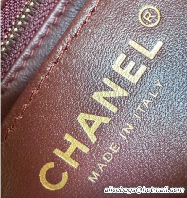 Famous Brand Chanel Lambskin Small Flap Bag with Metal Ball AS1787 Burgundy 2025 New Style