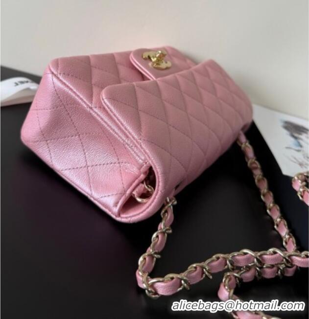 Buy Fashionable Chanel Pearly Caviar-Grained Calfskin Classic Mini Flap Bag A01116 Pink 2025