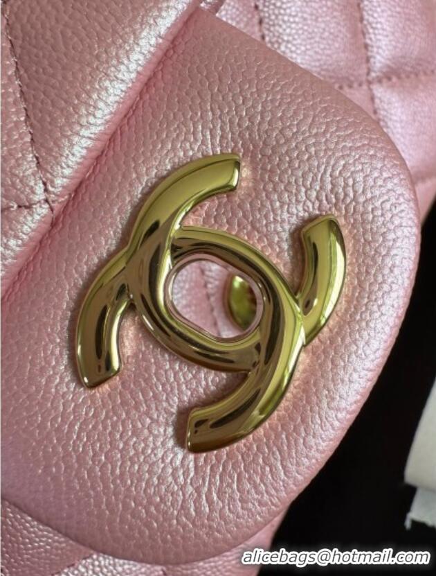 Buy Fashionable Chanel Pearly Caviar-Grained Calfskin Classic Mini Flap Bag A01116 Pink 2025
