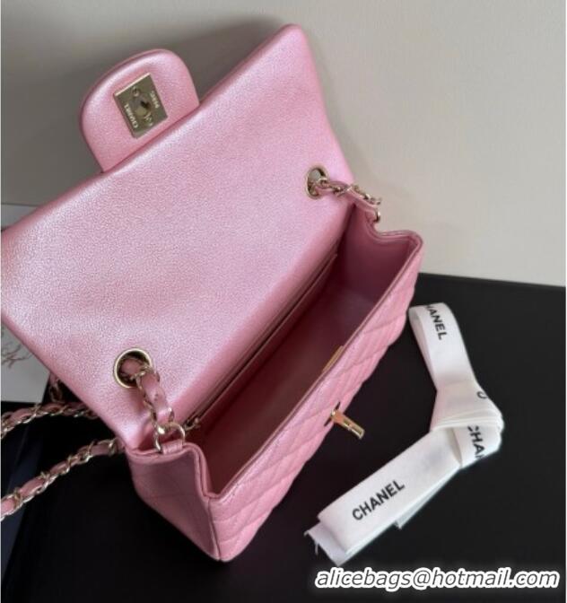 Buy Fashionable Chanel Pearly Caviar-Grained Calfskin Classic Mini Flap Bag A01116 Pink 2025