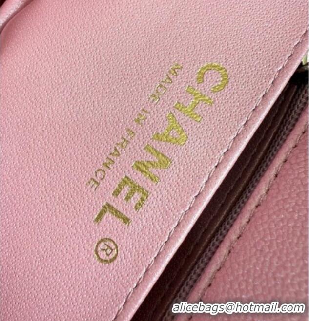 Buy Fashionable Chanel Pearly Caviar-Grained Calfskin Classic Mini Flap Bag A01116 Pink 2025