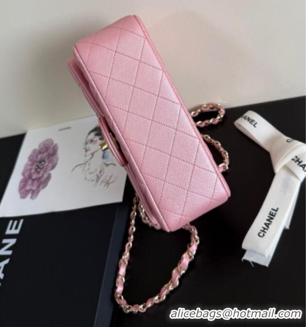 Buy Fashionable Chanel Pearly Caviar-Grained Calfskin Classic Mini Flap Bag A01116 Pink 2025