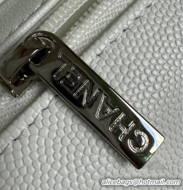 Well Crafted Chanel Caviar-Grained Calfskin Leather Classic Mini Flap Bag A01116 White/Silver 2025
