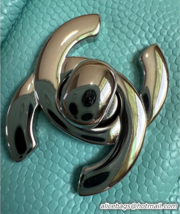 Best Price Chanel Caviar-Grained Calfskin Leather Classic Mini Flap Bag A01116 Tiffany Blue/Silver 2025