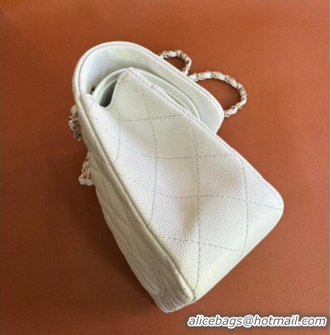 Grade Quality Chanel Caviar-Grained Calfskin Leather Classic Small Flap Bag A01117 White/Gold 2025