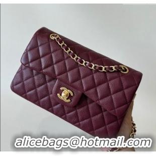 New Fashion Chanel Caviar-Grained Calfskin Leather Classic Small Flap Bag A01117 Burgundy/Gold 2025
