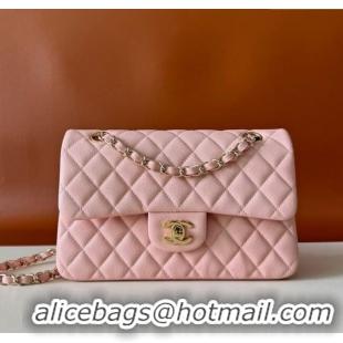 Shop Discount Chanel Caviar-Grained Calfskin Leather Classic Small Flap Bag A01117 Light Pink/Gold 2025