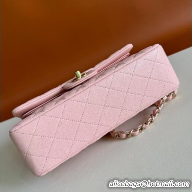 Shop Discount Chanel Caviar-Grained Calfskin Leather Classic Small Flap Bag A01117 Light Pink/Gold 2025