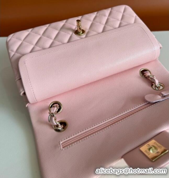 Shop Discount Chanel Caviar-Grained Calfskin Leather Classic Small Flap Bag A01117 Light Pink/Gold 2025