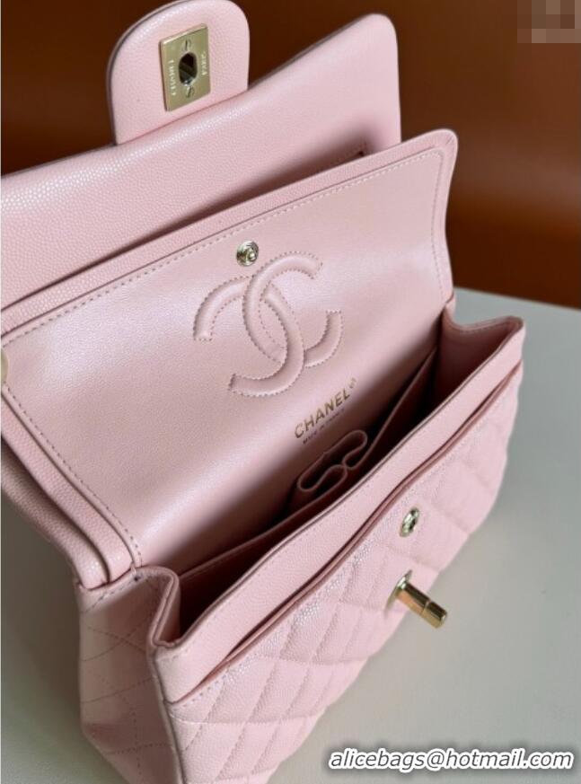 Shop Discount Chanel Caviar-Grained Calfskin Leather Classic Small Flap Bag A01117 Light Pink/Gold 2025