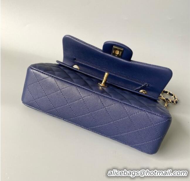 Top Quality Chanel Caviar-Grained Calfskin Leather Classic Small Flap Bag A01117 Blue 2025