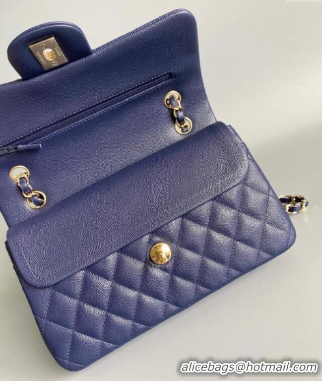 Top Quality Chanel Caviar-Grained Calfskin Leather Classic Small Flap Bag A01117 Blue 2025