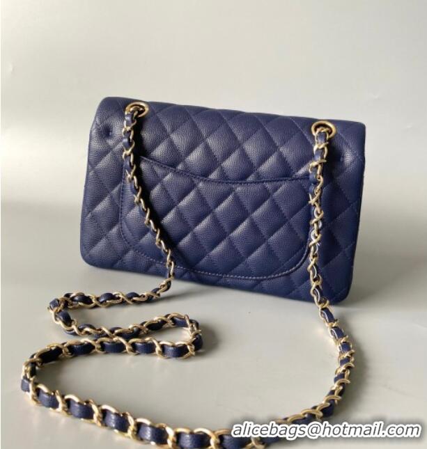 Top Quality Chanel Caviar-Grained Calfskin Leather Classic Small Flap Bag A01117 Blue 2025