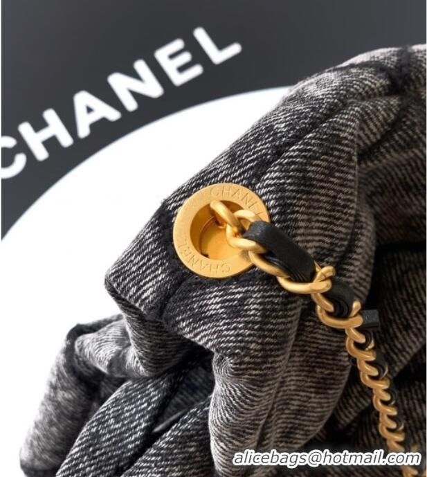 Famous Brand Chanel Quilted Denim Mini Bow Bag AS5849 Grey 2025