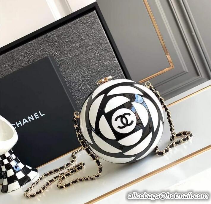 Buy Specials Chanel Sphere Minaudiere Evening Bag CH0704 Black/White 2025