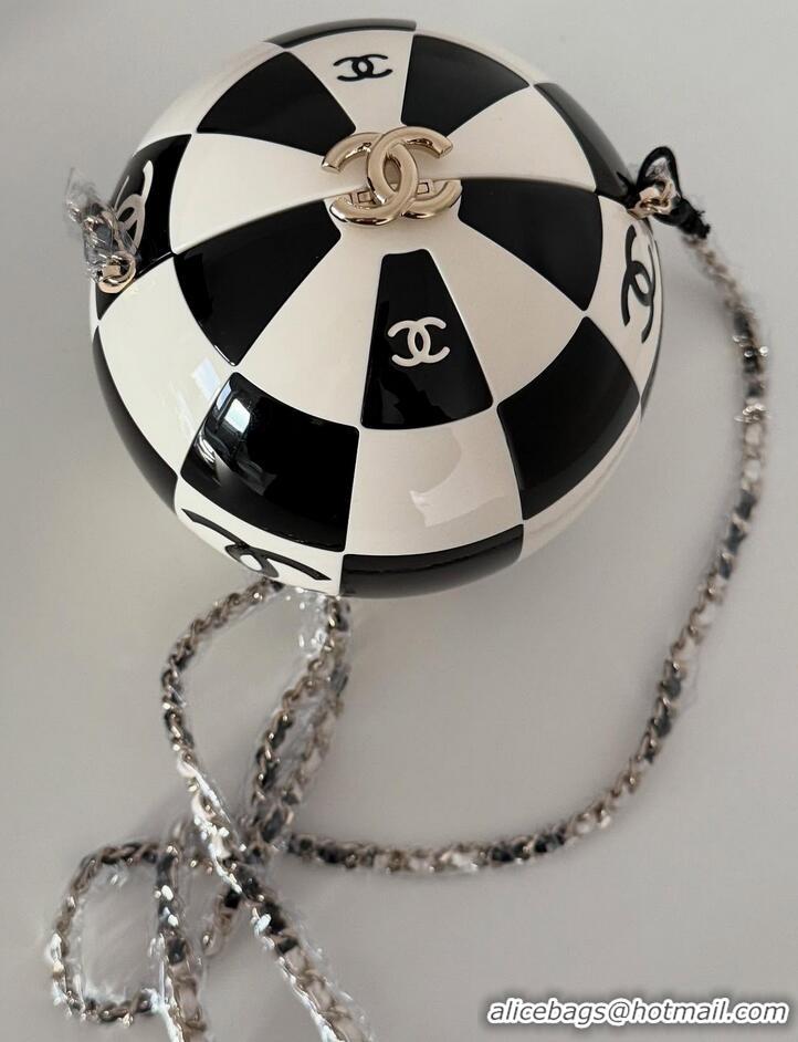 Buy Specials Chanel Sphere Minaudiere Evening Bag CH0704 Black/White 2025