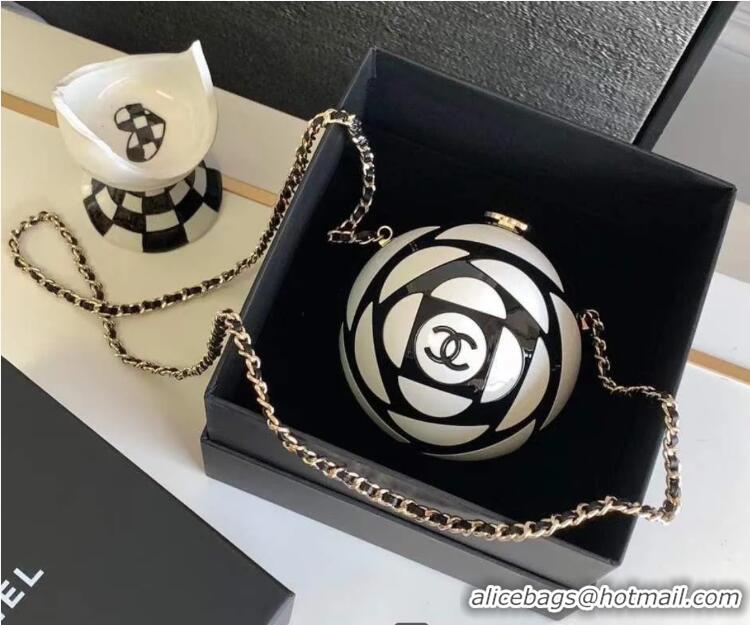 Buy Specials Chanel Sphere Minaudiere Evening Bag CH0704 Black/White 2025
