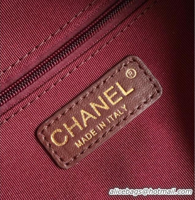 Good Product Chanel Lambskin Small Bowling Bag AS5792 Burgundy 2025