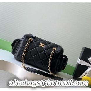 Best Product Chanel Lambskin Small Bowling Bag AS5792 Black 2025
