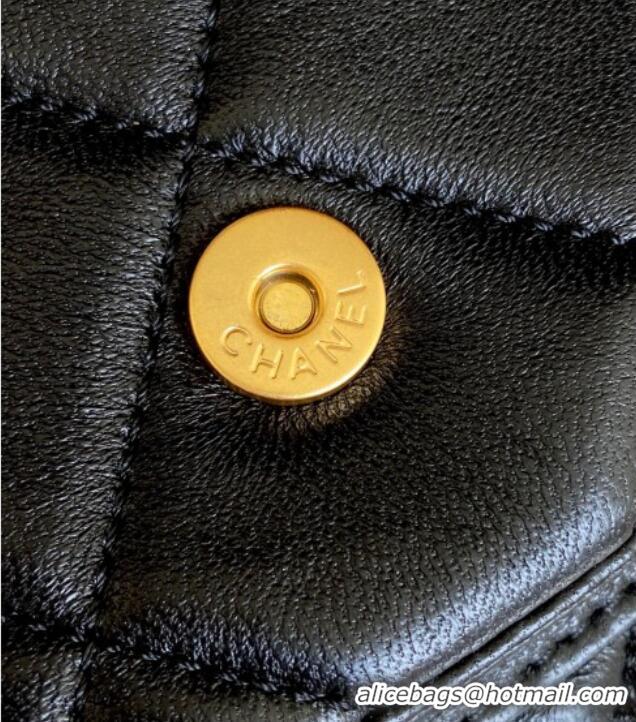 Best Product Chanel Lambskin Small Bowling Bag AS5792 Black 2025