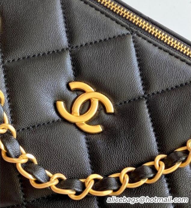 Best Product Chanel Lambskin Small Bowling Bag AS5792 Black 2025