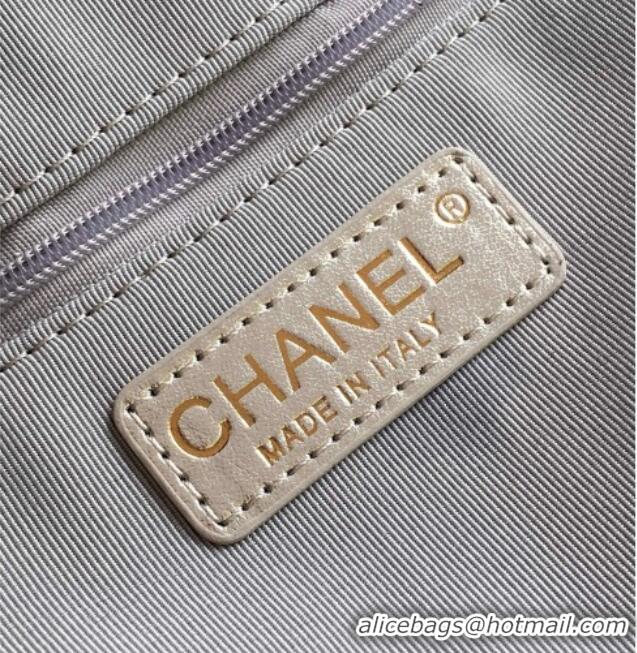 Good Looking Chanel Grained Calfskin Small Bowling Bag AS5792 Silver 2025