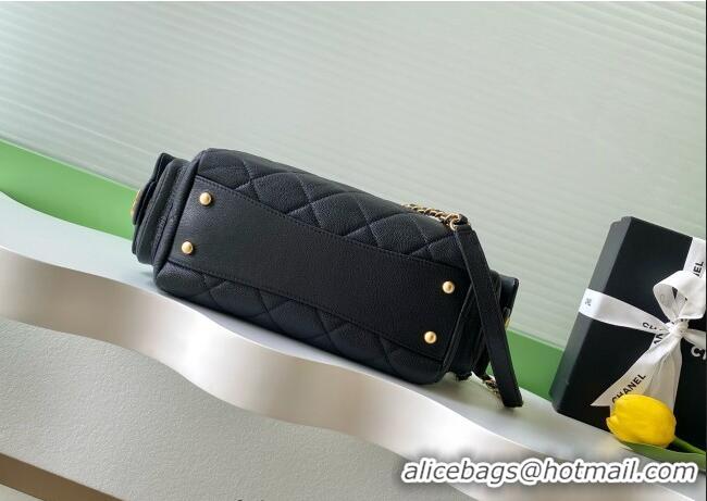 Grade Quality Chanel Grained Calfskin Small Bowling Bag AS5792 Black 2025