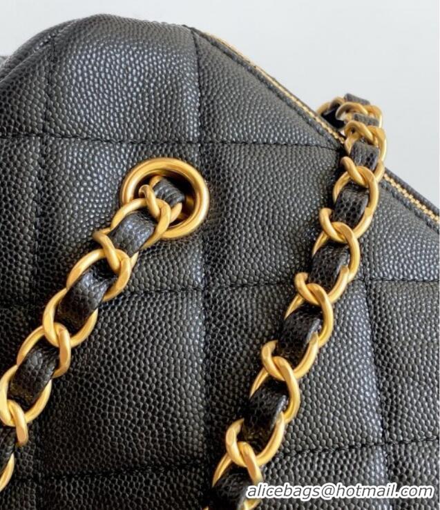 Grade Quality Chanel Grained Calfskin Small Bowling Bag AS5792 Black 2025