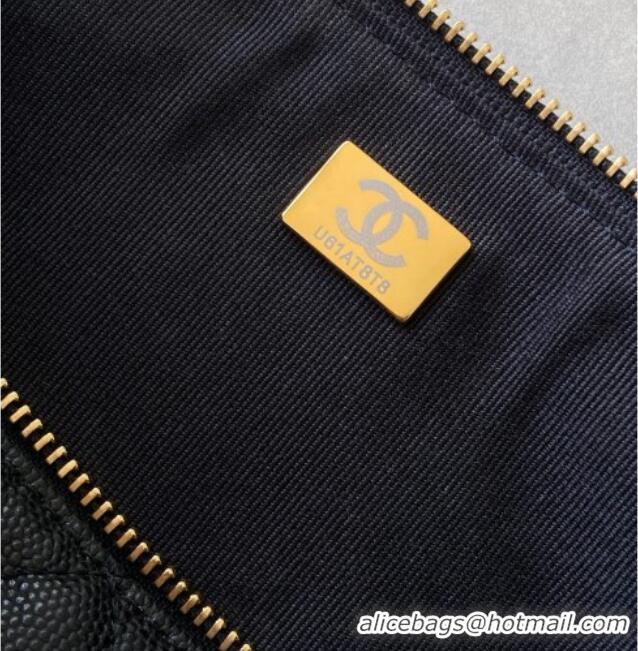 Grade Quality Chanel Grained Calfskin Small Bowling Bag AS5792 Black 2025
