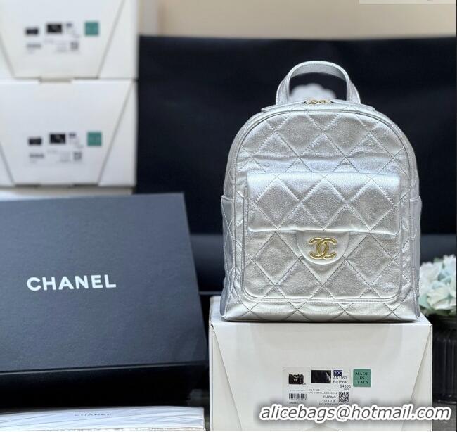 Super Quality Chanel Backpack in Silver Calfskin AS5793 Fall-Winter 2025/2026