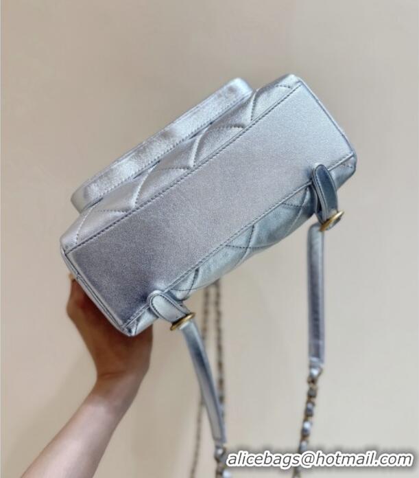 Super Quality Chanel Backpack in Silver Calfskin AS5793 Fall-Winter 2025/2026